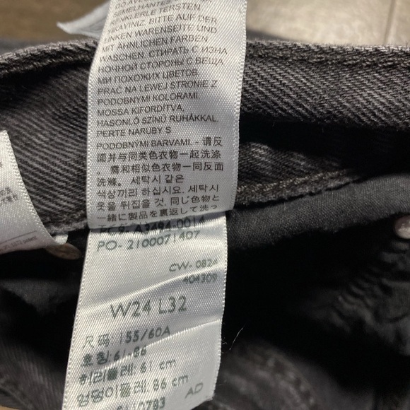 Levi's Premium Big E Baggy Dad Jeans Women's Size 24 Boot Barn Black Denim - Picture 11 of 12